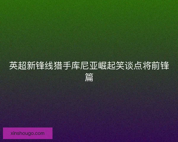英超新锋线猎手库尼亚崛起笑谈点将前锋篇 英超新锋线猎手库尼亚崛起笑谈点将前锋篇
